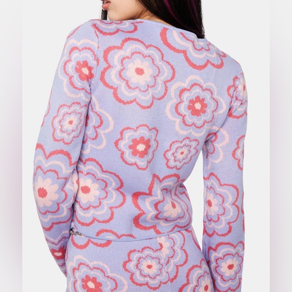 The Ragged Priest relaxed cardigan in mix retro floral - Picture 3 of 7